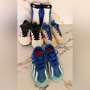 Adidas Kids cleats , indoor soccer shoes bundle 10.5, 11.5